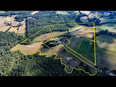 ONSITE AUCTION‼️ 124 +/- Acres Selling in 3 Tracts – House, Pond, Creek, Partially Wooded